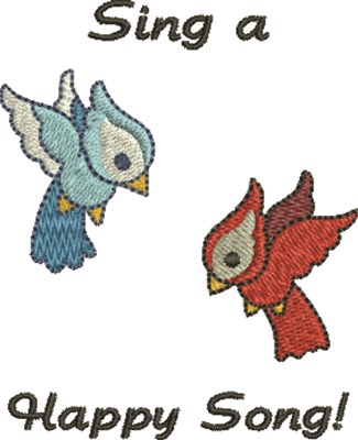 Happy Song Birds Machine Embroidery Design