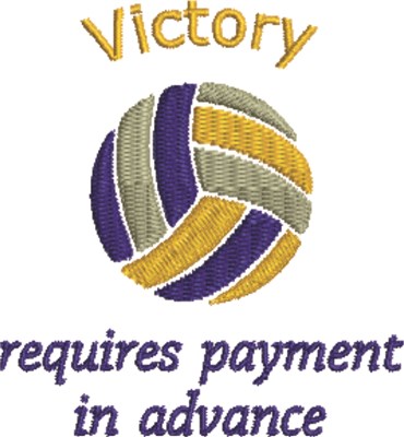 Volleyball Victory Machine Embroidery Design