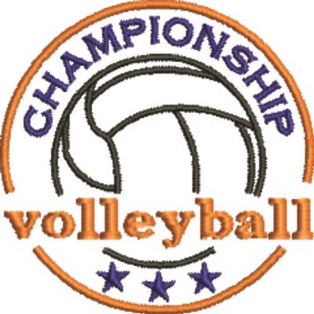 Picture of Volleyball  Champion Machine Embroidery Design