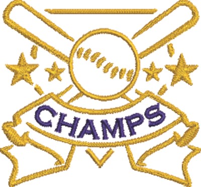 Baseball Champs Machine Embroidery Design