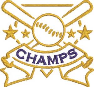 Picture of Baseball Champs Machine Embroidery Design
