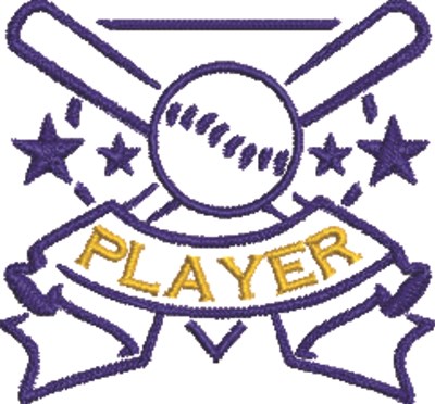 Baseball Player Machine Embroidery Design
