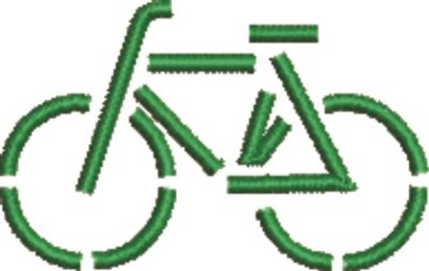 Picture of Green Bicycle Machine Embroidery Design