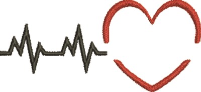 EKG Heartbeat Machine Embroidery Design