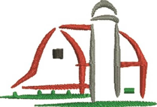 Picture of Barn Outline Machine Embroidery Design