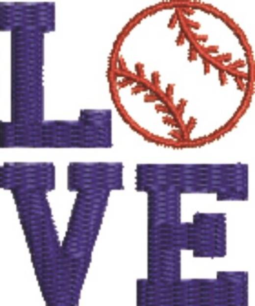 Picture of Love Baseball Machine Embroidery Design