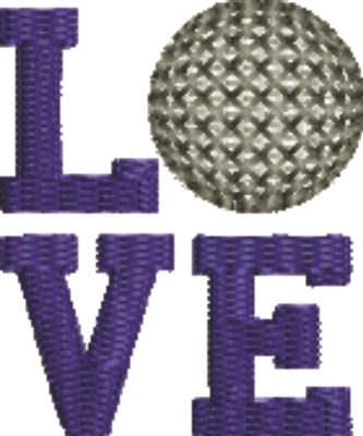 Love Golf Machine Embroidery Design