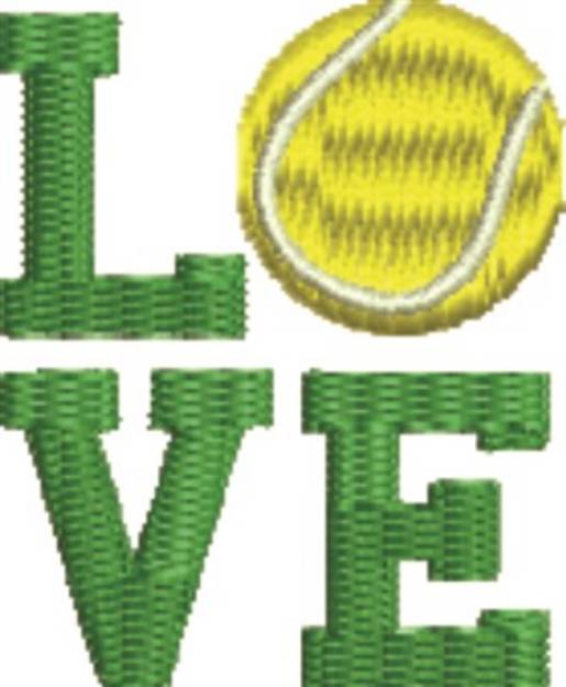 Picture of Love Tennis Machine Embroidery Design