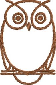 Picture of Owl Outline Machine Embroidery Design