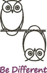 Picture of Be Different Owls Machine Embroidery Design