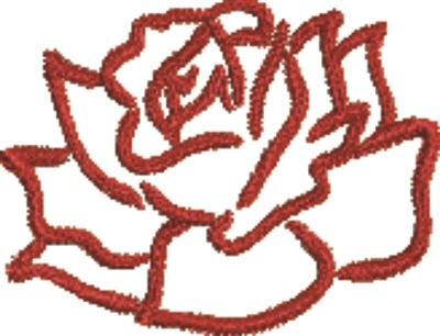 Rose Outline Machine Embroidery Design