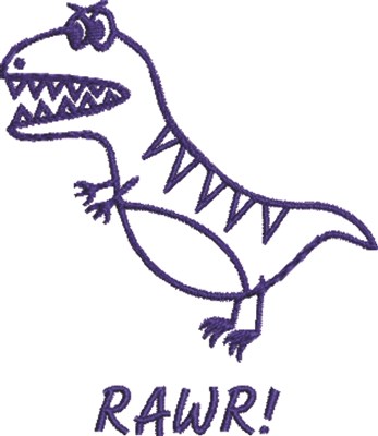 Dinosaur Rawr Machine Embroidery Design