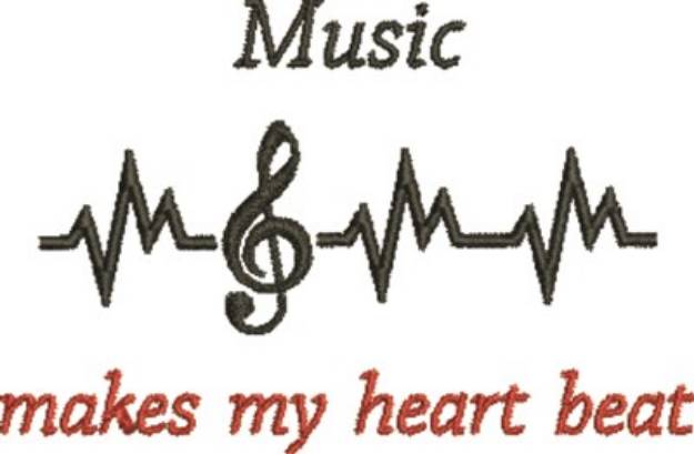 Picture of Music Heart Beat Machine Embroidery Design