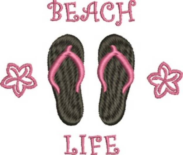 Picture of Beach Life Flip Flops Machine Embroidery Design