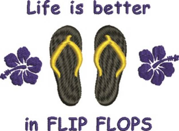Picture of Lifes Better In Flip Flops Machine Embroidery Design