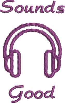 Musical Headphones Machine Embroidery Design