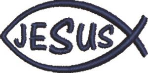 Picture of Jesus Ichthys Machine Embroidery Design