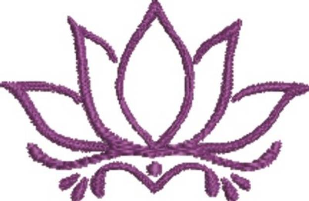 Picture of Lotus Flower Outline Machine Embroidery Design