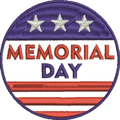 Memorial Day Patch Machine Embroidery Design