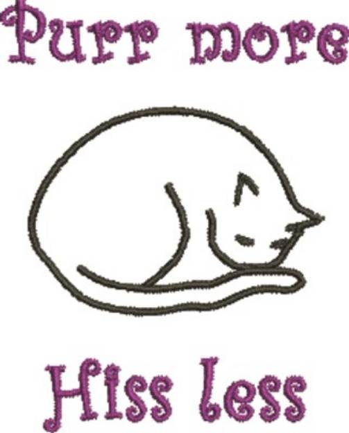Picture of Sleeping Cat Outline Machine Embroidery Design
