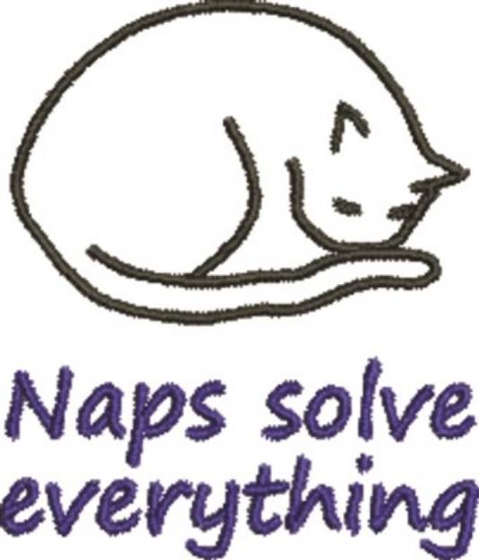 Picture of Sleeping Cat Outline Machine Embroidery Design