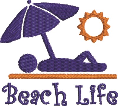 Sunbather Beach Life Machine Embroidery Design