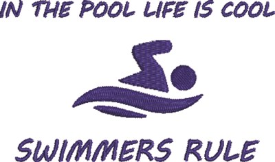 Swimmers Rule Machine Embroidery Design