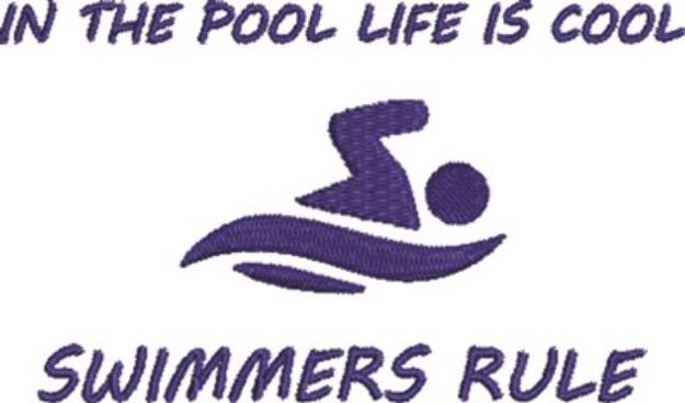 Picture of Swimmers Rule Machine Embroidery Design