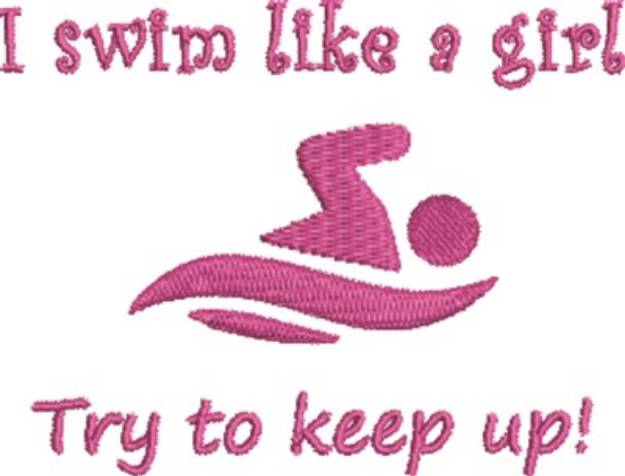 Picture of Swim Like A Girl Machine Embroidery Design