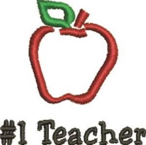 Picture of #1 Teacher Machine Embroidery Design