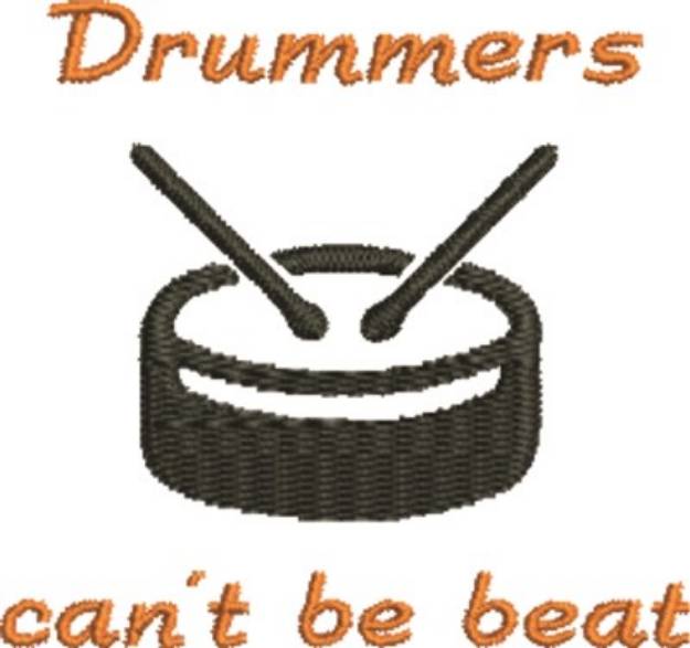 Picture of Drummers Cant Be Beat Machine Embroidery Design