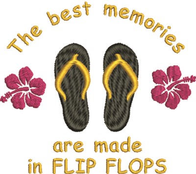 Summer Flip Flops Machine Embroidery Design