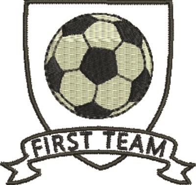 Soccer Crest First Team Machine Embroidery Design