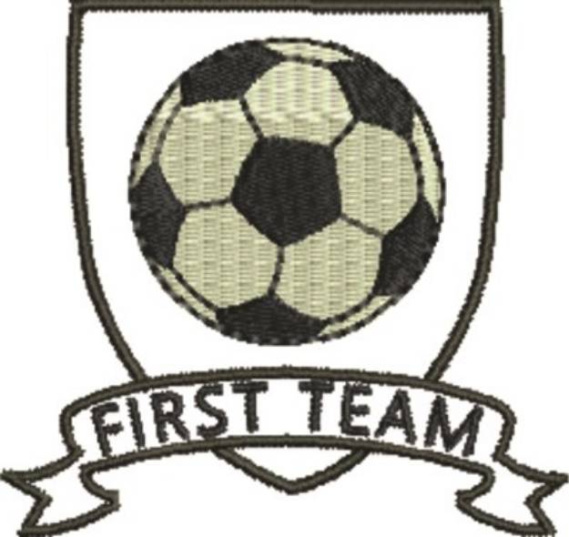 Picture of Soccer Crest First Team Machine Embroidery Design