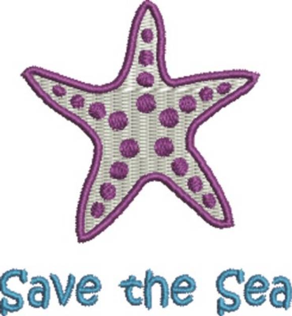 Picture of Starfish Save The Sea Machine Embroidery Design