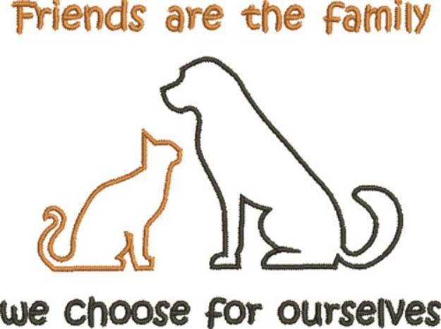 Picture of Friends Are Family Machine Embroidery Design