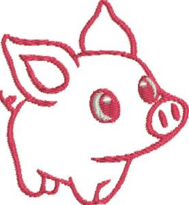 Picture of Pig Outline Machine Embroidery Design