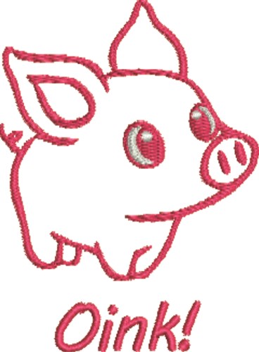 Oink Pig Machine Embroidery Design