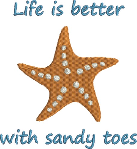 Sandy Toes Machine Embroidery Design