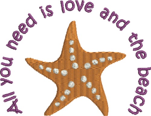 Love And The Beach Machine Embroidery Design