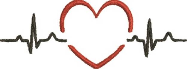 Picture of EKG Heart Machine Embroidery Design