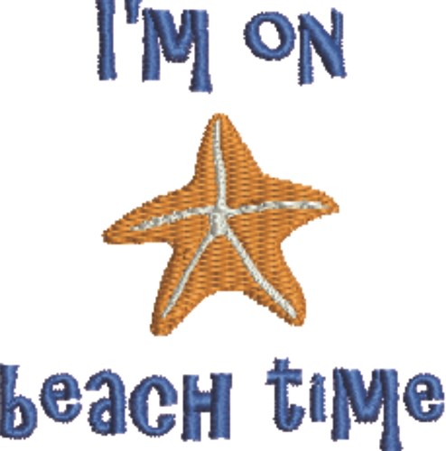 Beach Time Machine Embroidery Design