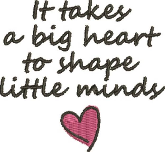 Picture of Big Heart Little Minds Machine Embroidery Design