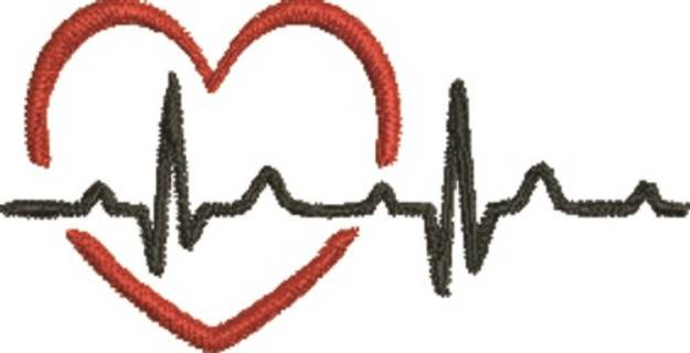 Picture of EKG Heart Machine Embroidery Design
