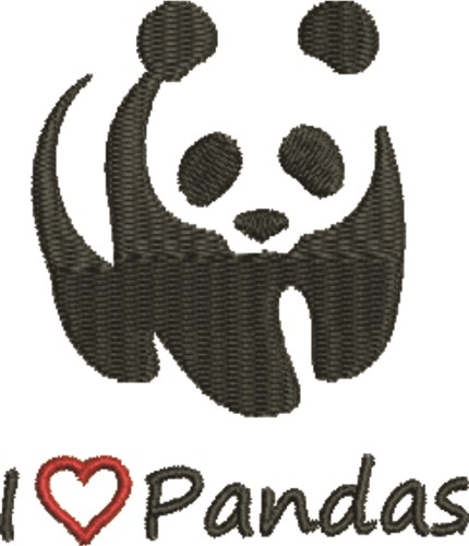 Love Pandas Machine Embroidery Design