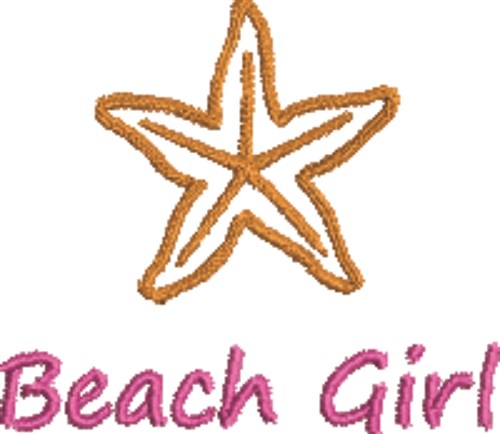 Beach Girl Machine Embroidery Design