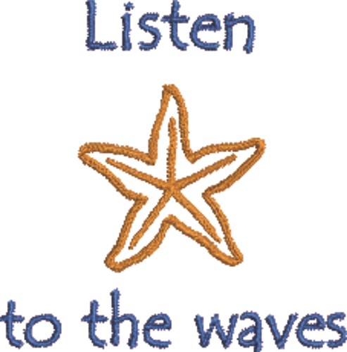 Listen To Waves Machine Embroidery Design