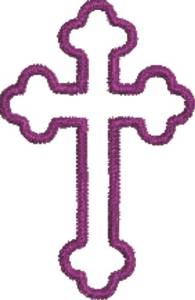 Picture of Purple Crucifix Machine Embroidery Design