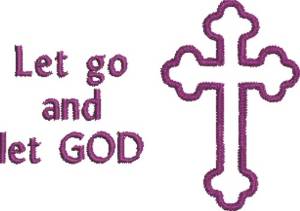 Picture of Let Go Crucifix Machine Embroidery Design