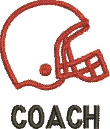 Coach - Football Helmet Machine Embroidery Design